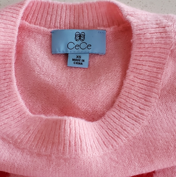 CeCe Pink Valentine "XOXO" Crew Neck, Oversized Sweater, XS, NWT - Picture 5 of 12